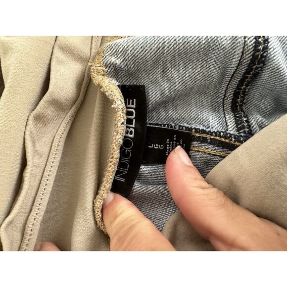 Indigo Blue Premium Denim Distressed Maternity Jeans Size L Regular - Picture 6 of 6